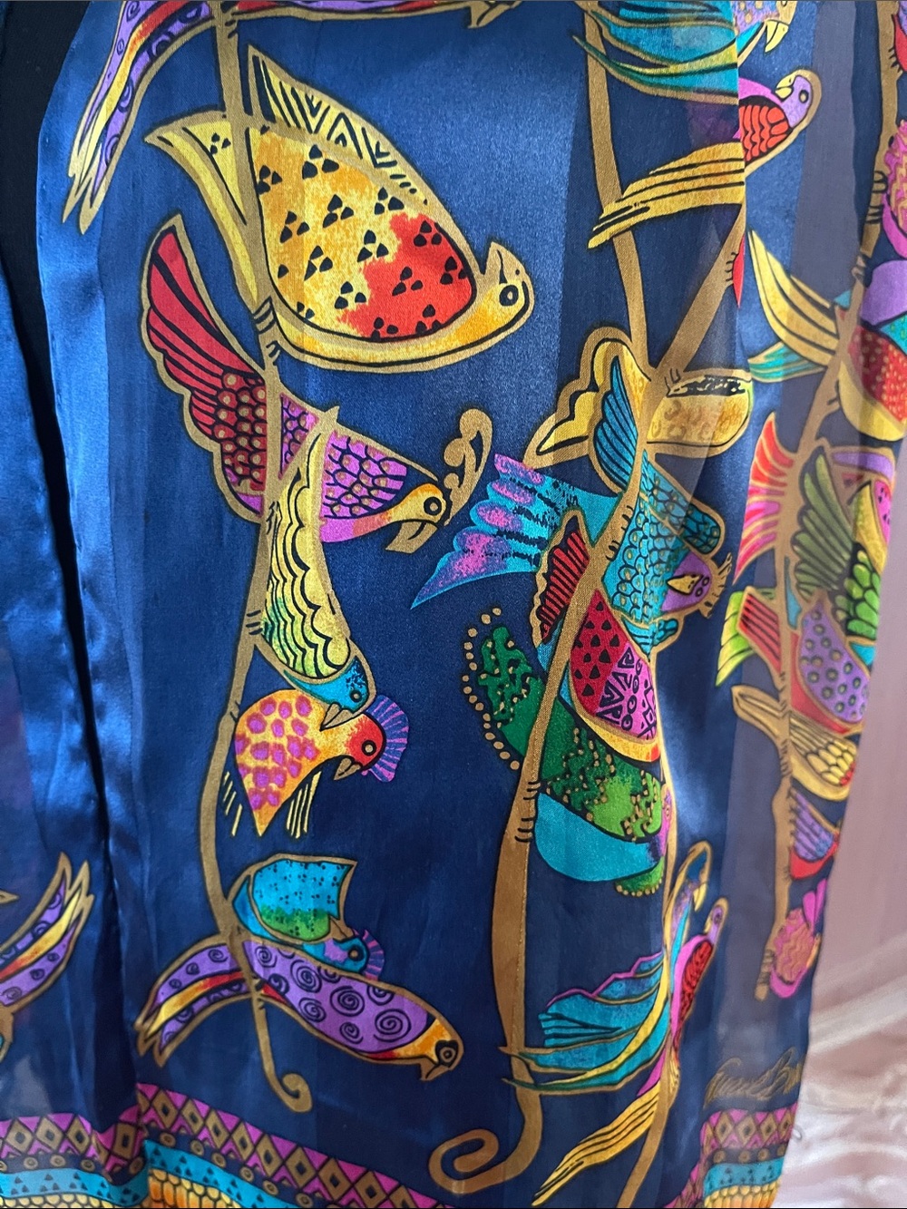Laurel Burch Silk Bird Scarf - Picture 3 of 5
